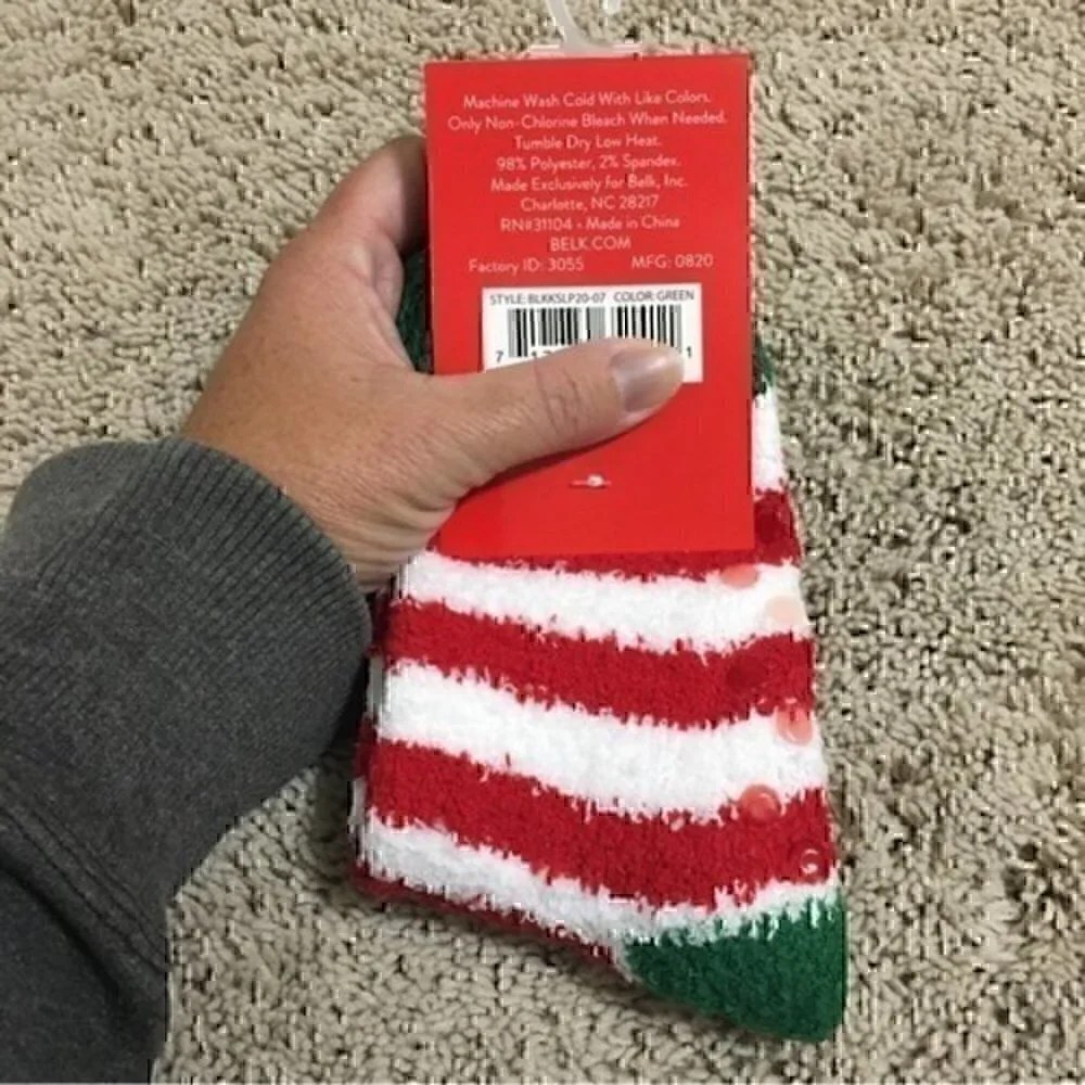 Joy land kid’s Christmas slipper  socks with grippers kids size 7-9